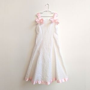 Vtg Bonnie Jean Y2K 10 Girls White Eyelet Sundress